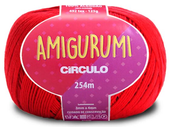 Linha Amigurumi Vermelho Círculo