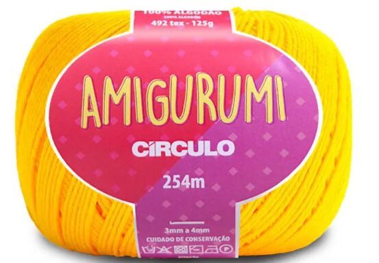 Linha Amigurumi Círculo Canário – Fio de Crochê 100% Algodão 125 g