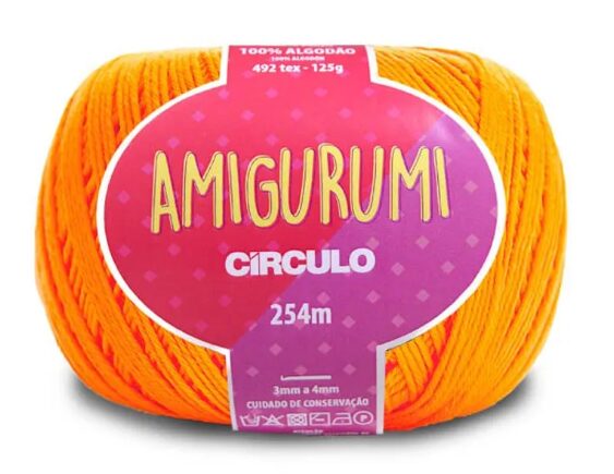 Linha Amigurumi Círculo Laranja – Fio de Crochê 100% Algodão 125 g